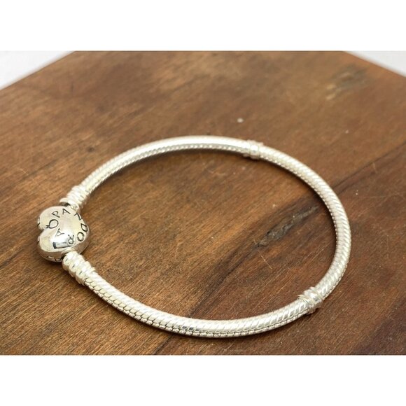 PANDORA Women's Bracelet Heart .925 Sterling Silver With Box 6'' Wrist Size - Picture 11 of 11
